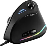 "RGB Vertical Gaming Mouse, Programmable, 11 Buttons, 10000 Dpi, Black"
