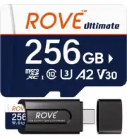 ROVE Ultimate Micro SD Card microSDXC 256GB Memory Card with USB 3.2 Type C
