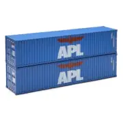 O Scale 40-Foot APL Freight Containers (2-Pack) O Gauge Railroad Stackable