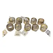 Kemp & Beatley Napkin Rings Set of 8 Hammered Silver Pewter Finish NEW