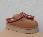 UGG TAZZ CHESTNUT SUEDE PLATFORM SLIPPERS SHOES, WOMEN US 9/ EUR 40 ~NIB