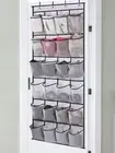 Large Over The Door Hanging Clear Shoe Organizer 24 Pocket Mesh Storage ui+