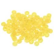 100pcs Resin Sewing Buttons 15/32" Round Flat 4-Hole Craft Buttons, Yellow