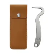 Hermes Hoof Pick Stainless Steel Gold Swift Calfskin Case New