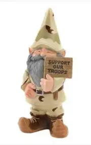 FANTASY DECOR SUPPORT OUR TROUPS GARDEN GNOME STATUE FIGURINE