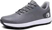 [JiuQing] Waterproof Golf Shoes Men Spikeless Leather Outdoor Anti Slip Walking Sneaker