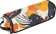Yoogain Hair Tool Travel Bag and Heat Resistant Mat with Zipper Large Capacity Hair Straighteners Organizer for Curling Iron Straightener Flat Hair Dryer, Artistic Illustrations Abstract Multicolor