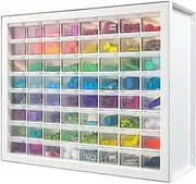 IRIS USA 64 Drawer Stackable Storage Cabinet for Hardware Crafts and Toys, 19.5-Inch W x 7-Inch D x 15.5-Inch H, White - Small Brick Organizer Utility Chest, Scrapbook Art Hobby Multiple Compartment