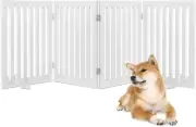 ADVWIN Extra Wide Pet Barrier 203 61CM Free Standing Foldable Wooden Gate