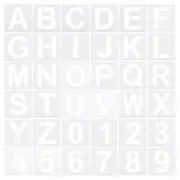 6 Inch Letter Number Stencils Alphabet Templates Set 7" Width, White 36pcs