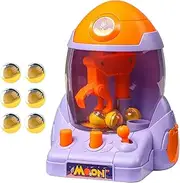 TTETTZ Claw Machine Table Game Mini Arcade Game Novelty Control The Levers with 6 Mini Balls Hand Crank Grab Doll Toy Party Favors, Violet