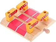 ibasenice Educational Wooden Train Tracks Boys and Girls Railway Playset Bumpers Station