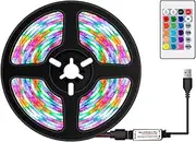 ACAGALA USB Dimmable RGB Colorful LEDs Strips Light with IR Remote Control 16 Colors & 4 Lighting Modes 3m 180LEDs Rope Light for TV Computer Desktop Background Home Kitchen Decorative Lighting