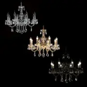 Asfour Crystal 8Lt Chandelier in Chrome, Gold or Black