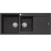 Oliveri Santorini 1 3/4 Bowl Sink with Drainer - Black