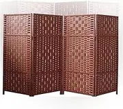 Short Partition Screens,4/5/6 Panel Foldable Temporary Wall,Hand Woven Protect Privacy,for Bedroom Home Kindergarten(100x40cm-4panel)