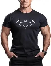 Black Bat - Mens Bodybuilding T-shirt - Gym Training Top Fashion Workout Shirts Hipster Shirt Fitness Adult And Youth Short Sleeves Shirts Unisex T...