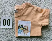 Bonds X Custom Made Pocket Tee. Bluey , Size 00 . Brand New