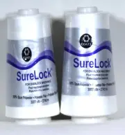 NIP SureLock Coats Thread 2 x 3000 Yards Spools 100% Spun Polyester White