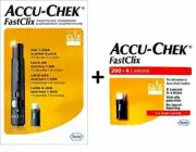 Accu Chek Fastclix Lancing Device/Finger Pricker + 210 Lancets
