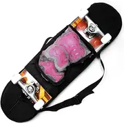 SquEqu Skateboard Bag Backpack 31'' Slim Foldable Nylon Skate Board Carry Bags with Gloves Pouch Portable Longboard Handy Storage Organizer with Adjustable Strap for Travel Outdoor Skating Skateboards
