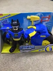 Fisher Price Imaginext XL DC Super Friends Batcycle And Batman Figure Set NEW