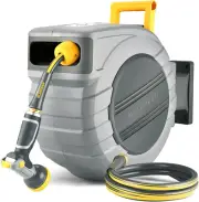 Retractable Garden Hose Reel 5/8 in X 100 Ft Upgraded UV Resistant Heavy Duty Au