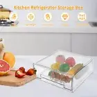 Refrigerator Drawers Plastic Stackable Fridge Organizer Bins Transparent haxbM