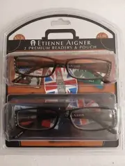 2 Pairs Etienne Aigner Reading Glasses 1.5 Magnification And A Pouch $24 MSRP