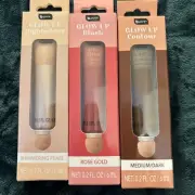 B Pure Glow Up Blush Rose Gold Highlighter Shimmering Pearl, Bronzer Med/Dark