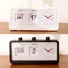 Vintage Retro Quartz Alarm Clock Flip Calendar Clock Day Date Time Display Clock