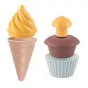 Kids Beach Ice Cream Cone Moulds Scoop Fun Play Toy Set Summer Sandpit Outdoo CR