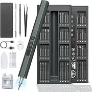 Mini Electric Screwdriver Set, 82 in 1 Precision Power Screwdriver Cordless,64 Magnetic Bits, 3 Torque Settings, 3 LED Lights, Small Screwdriver Repair Tool Kit for Phone Camera Laptop Watch
