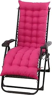 ele ELEOPTION Chair Cushion with Ties Rocking Recliners Chair Cushions High Back, Patio Chair Pad for Indoor and Outdoor Chaise Lounger Cushion 19x47inch Rose Red