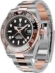 [BY BENYAR] Pagani Design Men's Watches GMT Automatic Watch for Men Sapphire Glass Fashion Business Stainless Steel 100M Waterproof Men's Wrist Watches PD-1662