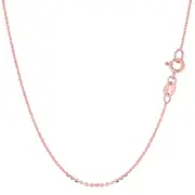 14k Rose Gold Cable Link Chain Necklace, 1.1mm