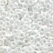 White Opaque Luster Miyuki Spacer Beads 3x1.3mm (SPR3-420-TB)