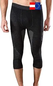 [Merino & More] Merino Men's Functional Underwear Merino Wool 3/4 Length