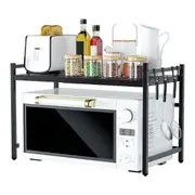 Adjustable Metal Oven Microwave Shelf Kitchen Organiser Storage Rack Holder Set