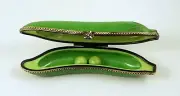 New Hand Painted French Limoges Trinket Box Two Peas in a Pod Pea Pod with Peas