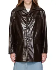 Numbers-motif glossy-finish blazer IT44 Black