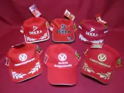 Set of 6 Ferrari Michael Schumacher Official Formula 1 GP Hat Cap F1 Collection