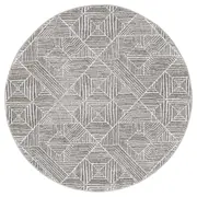 Heaven Silver Geometric Diamond Round Rug