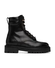 Round head lace up ankle boots 35,36 Black