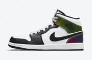 New Air Jordan 1 Mid SE 'Heat Reactive' White Black toe DM7802-100 holographic