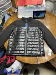 Nautica Men's XL Black Winter Puffer Jacket Coat Zip Up Wind + Water Resisting