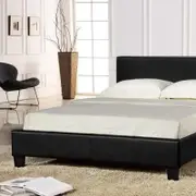Istyle Prada King Single Bed Frame Pu Leather Black