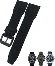 [KAVJU] 22mm 21mm Nylon Fabric Watchband Suitable for IWC Big Pilot IIW388002 Spitfire Watch Strap Green Canvas Sport Bracelets