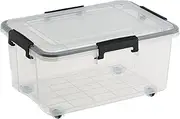 Seymours 15L Super Seal Storage Box with Wheels – Stackable Container with Sealed Lid for Secure, Dustproof, Waterproof Storage of Clothes, Tools, Toys, Documents, Seasonal Items, and More