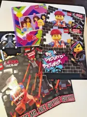Lego Notebook and Folders Lot Friends Lego Movie Emmet Wyldstyle 6 Pieces